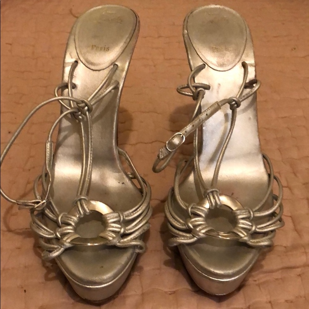 Silver Strappy Christian Louboutin - Size 39.5